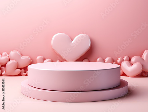 romantic background with heart for product display