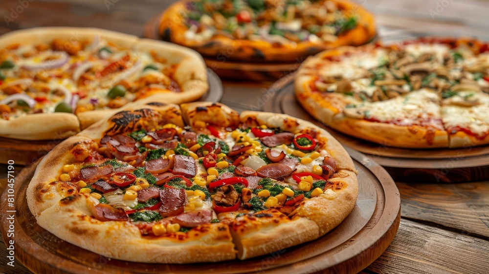 mouthwatering homemade pizza variety with toppings food photography mouthwatering homemade pizza variety with toppings food photography