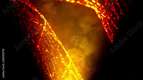 Gold light and dust. Computer generated 3d render