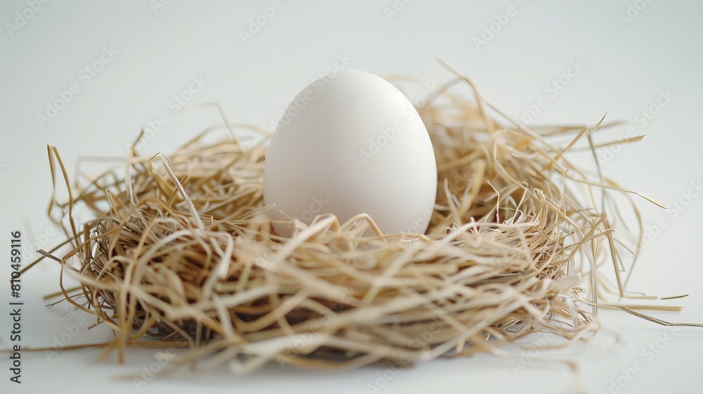 pristine egg in nest of hay farmfresh morning concept isolated on white food photography pristine egg in nest of hay farmfresh morning concept isolated on white food photography
