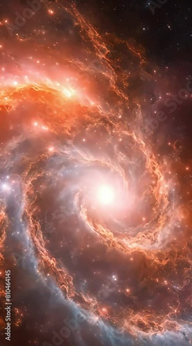 A swirling cosmic nebula with rotating stars and sun Created using some elements made