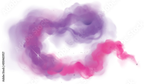 Magic purple powder and smoke cloud vector effect