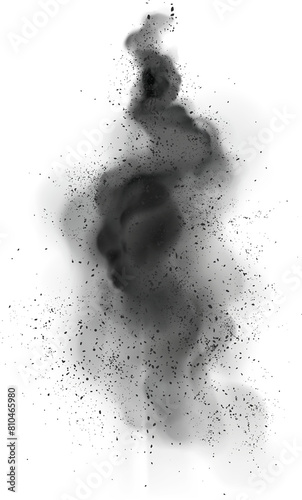 Realistic set of black smoke trails