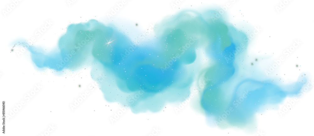 turquoise smoke clouds