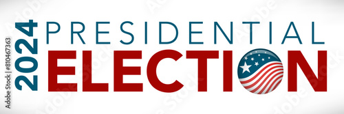 Voting 2024 Icon with Vote, Government, and Patriotic Symbolism and Colors