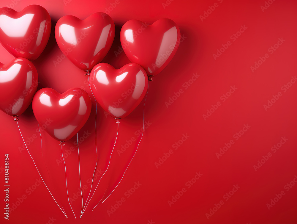 Happy valentines day decoration with heart shape balloon