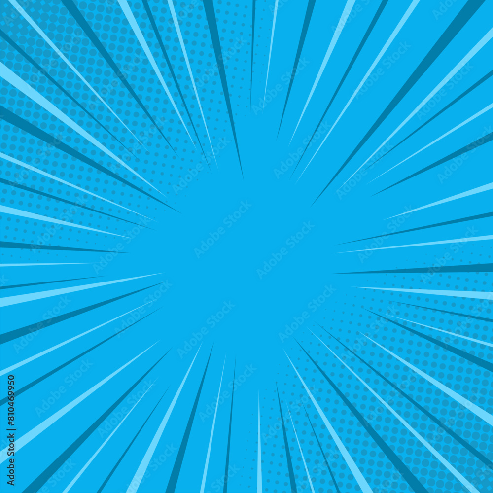 Comic blue background. Pop art texture. Starburst cartoon style. Comic blue background. Pop art texture. Starburst cartoon style.