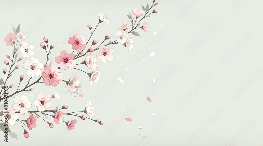 桜が美しい背景画像｜Generative AI