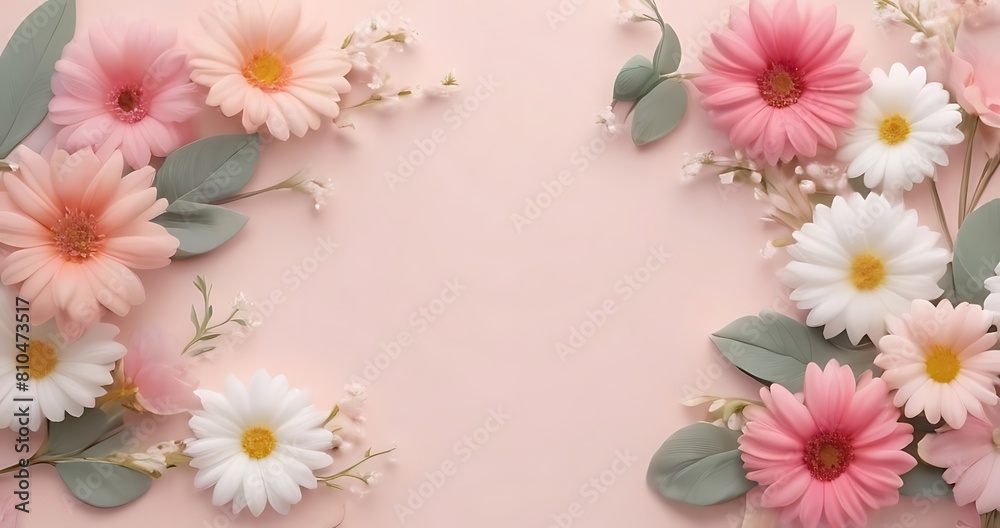 A delicate arrangement of flowers and green foliage set against a soft background (6)