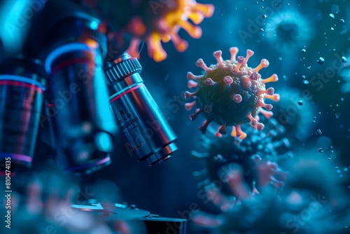 Health : microscopic view of virus