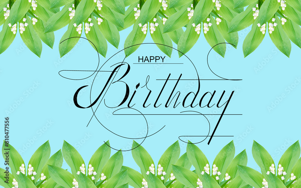 Fototapeta premium postcard , Internet banner , flat lay with a birthday greeting, with the inscription - happy birthday