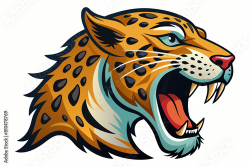  amur-leopard-screams-icon-vector-white-background