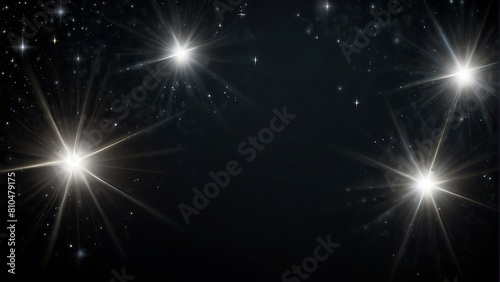 Starry Night Sky Gentle Light Stars on Black Background