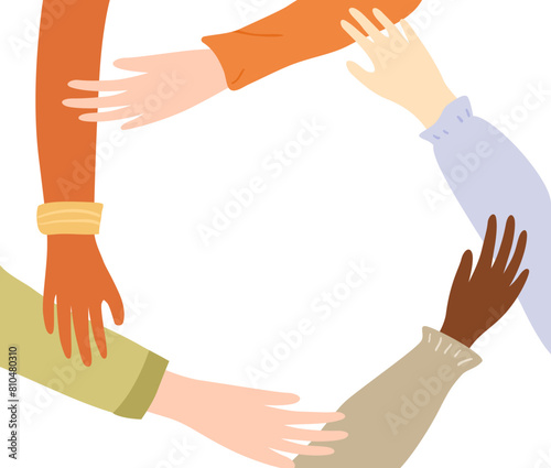 People arms in arms