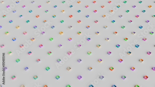 Regular pattern arrangement of shapes, movement, abstract movement, shapes of various colors