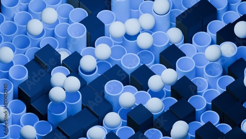 Regular pattern arrangement of shapes, movement, abstract movement, shapes of various colors