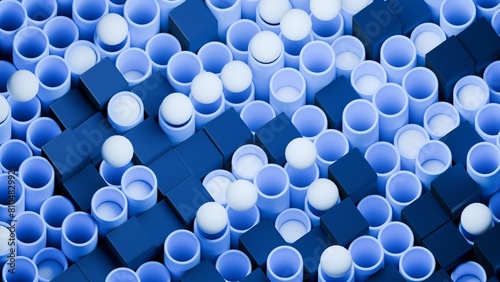 Regular pattern arrangement of shapes, movement, abstract movement, shapes of various colors