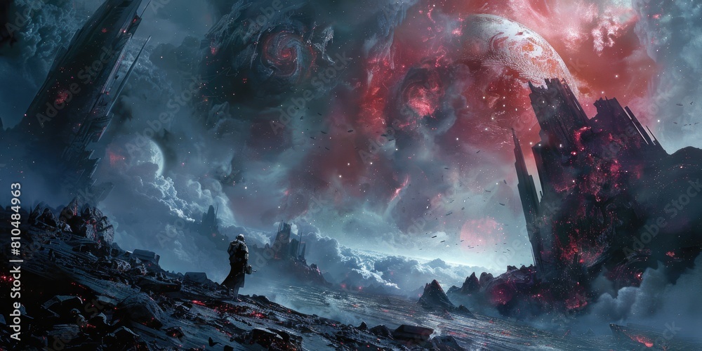 Naklejka premium The Great Cosmic War