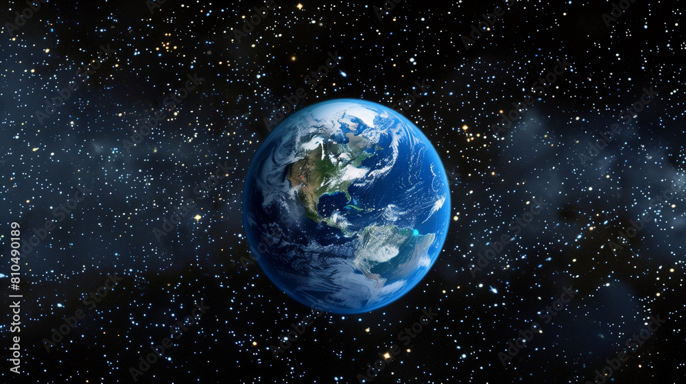 Fototapeta premium space view of planet earth, beautiful space wallpaper 