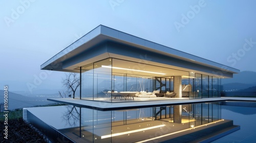 Contemporary Minimalist Architecture with Glass Facade