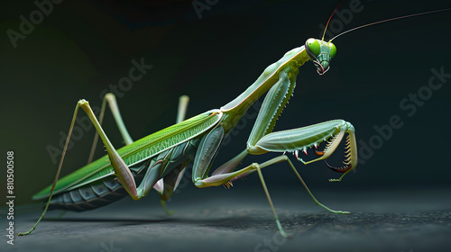 closeup view of mantis on the blurred background