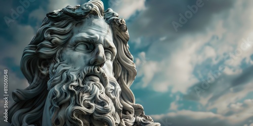 statue of Greek god Zeus with a beard