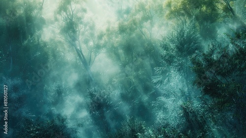 Ethereal Fog Blanketing Mystical Forest