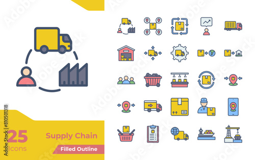 Supply Chain Filled Color Icons