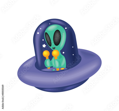 ufo and alien cartoon