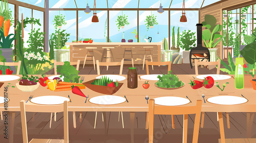 Organic farm to table experience at the restaurant vector image