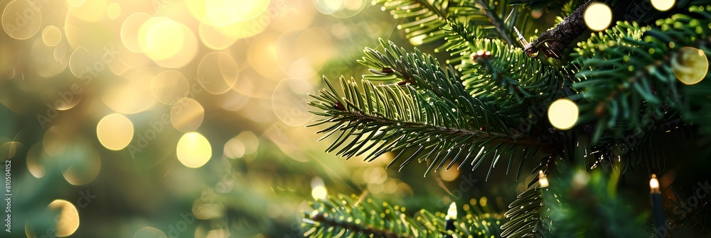 pine tree with a lot of lights on it's branches and a blurry background pine tree with a lot of lights on it's branches and a blurry background