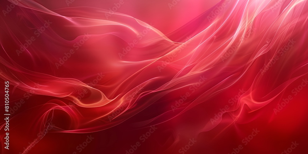 red and pink abstract background with wavy lines and curves, flowing fabric like effect