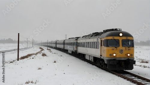 As the lone train streaked across the solid white background, its solitary journey unfolded ai_generated