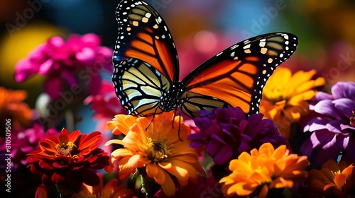 Close up shot of nice butterfly on flowers
