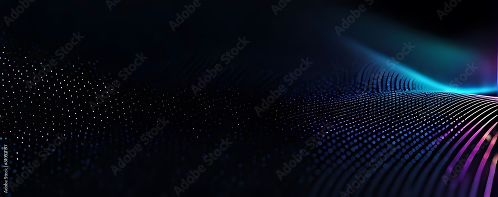 Digital background for tech, AI, data, audio, graphics. Abstract colorful digital particles wave with bokeh and light background, 3d render wave line dot background, line wave light glowing effect Digital background for tech, AI, data, audio, graphics. Abstract colorful digital particles wave with bokeh and light background, 3d render wave line dot background, line wave light glowing effect