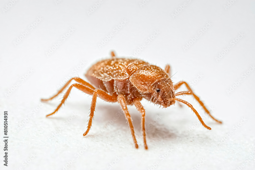 Fototapeta premium Detailed Close-Up: The Brown Tick on a White Surface