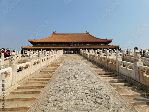 China, Beijing, Zijincheng- Purple Forbidden City, Jinluandian - Hall of Golden Throne, Taihe Dian - Hall of Supreme Harmony, imperial palace