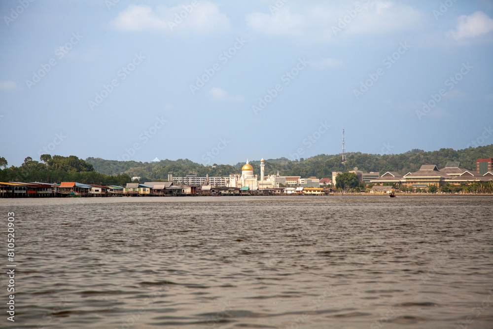 Bandar Seri Begawan panoramic view, Brunei river, Is the capital and largest city of Brunei Bandar Seri Begawan panoramic view, Brunei river, Is the capital and largest city of Brunei