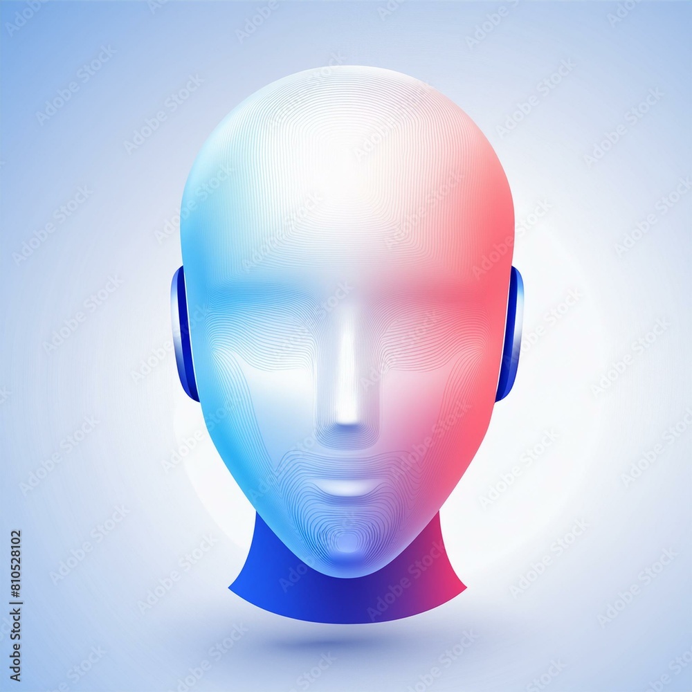 ai robot head isolated