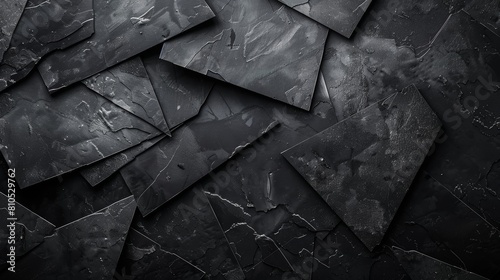 Black slate background. Natural dark stone texture. photo