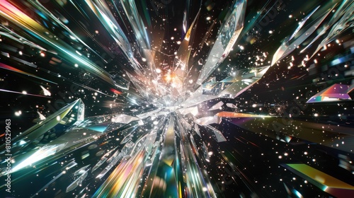 Digital shards of light converging in a dazzling spectacle.