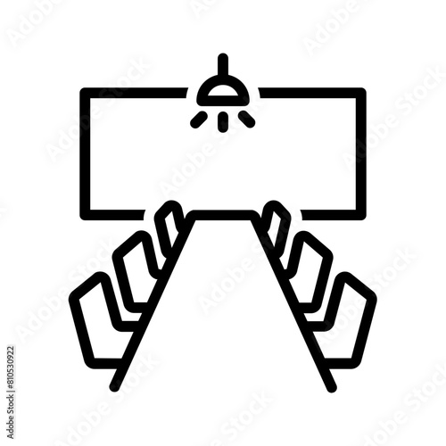 Vector black line icon for Conference room