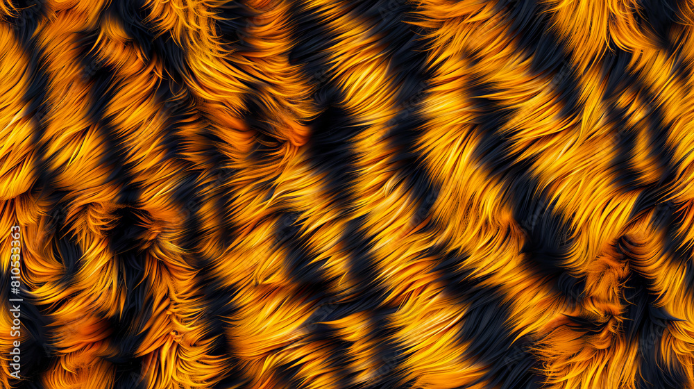 A close up of a tiger fur. A close up of a tiger fur.