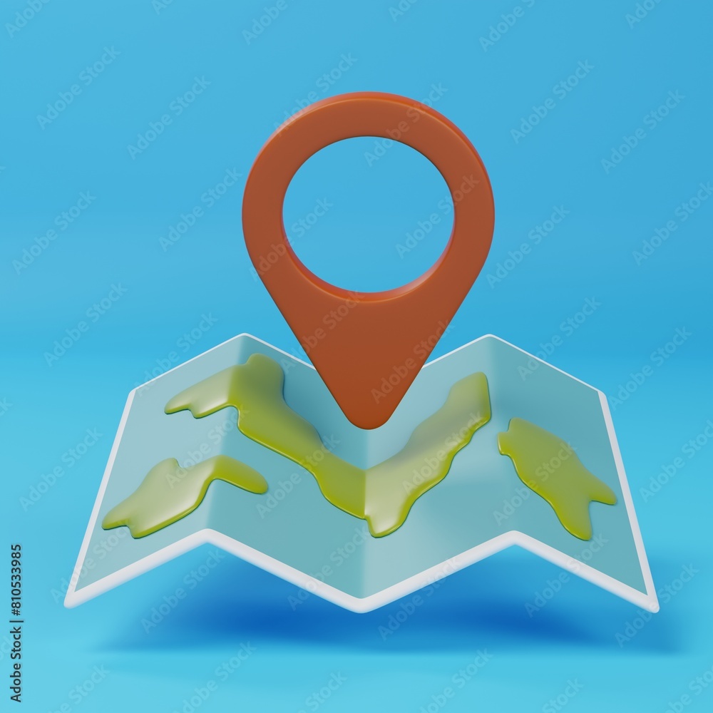 3D Map Pin Icon for Travel and Navigation. 3D Render 3D Map Pin Icon for Travel and Navigation. 3D Render