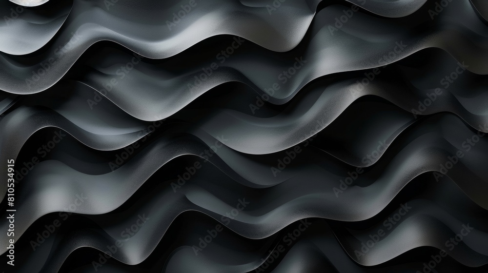 Black wavy smooth silk or satin fabric with dark lighting.