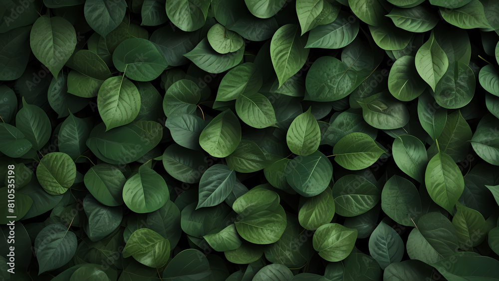 Obraz premium Nature Background With Green Leaf Illustration Pattern Theme