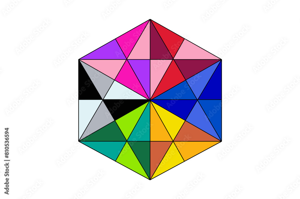 Abstract design concept of colorful geometrical objects isolated on white background - vector illustration