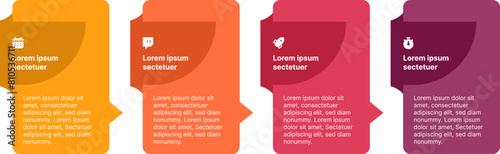 Horizontal infographics with icon for marketing and business proposals