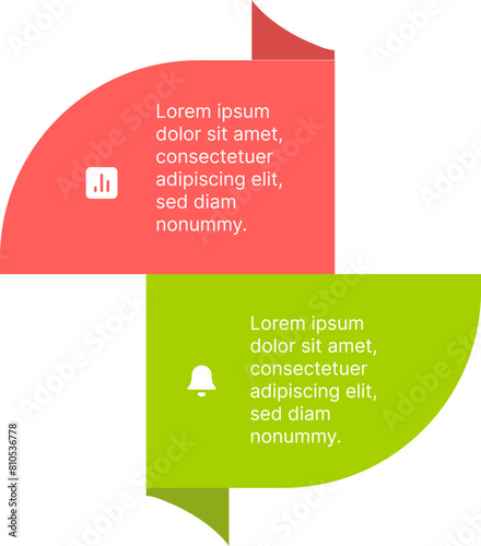 Two element abstract infographic with icon