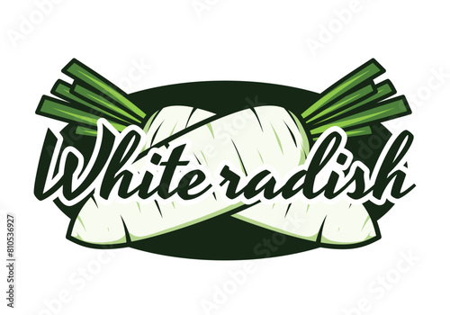  White radish logo vector drawing